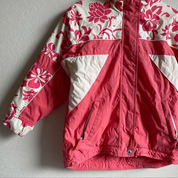 Obermeyer Delaney Luke Ski Jacket Floral Insulated Pink Youth Girls M - Picture 2 of 8
